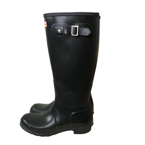 Hunter Black Original Gloss Tall Boots Size 7 - Picture 5 of 6